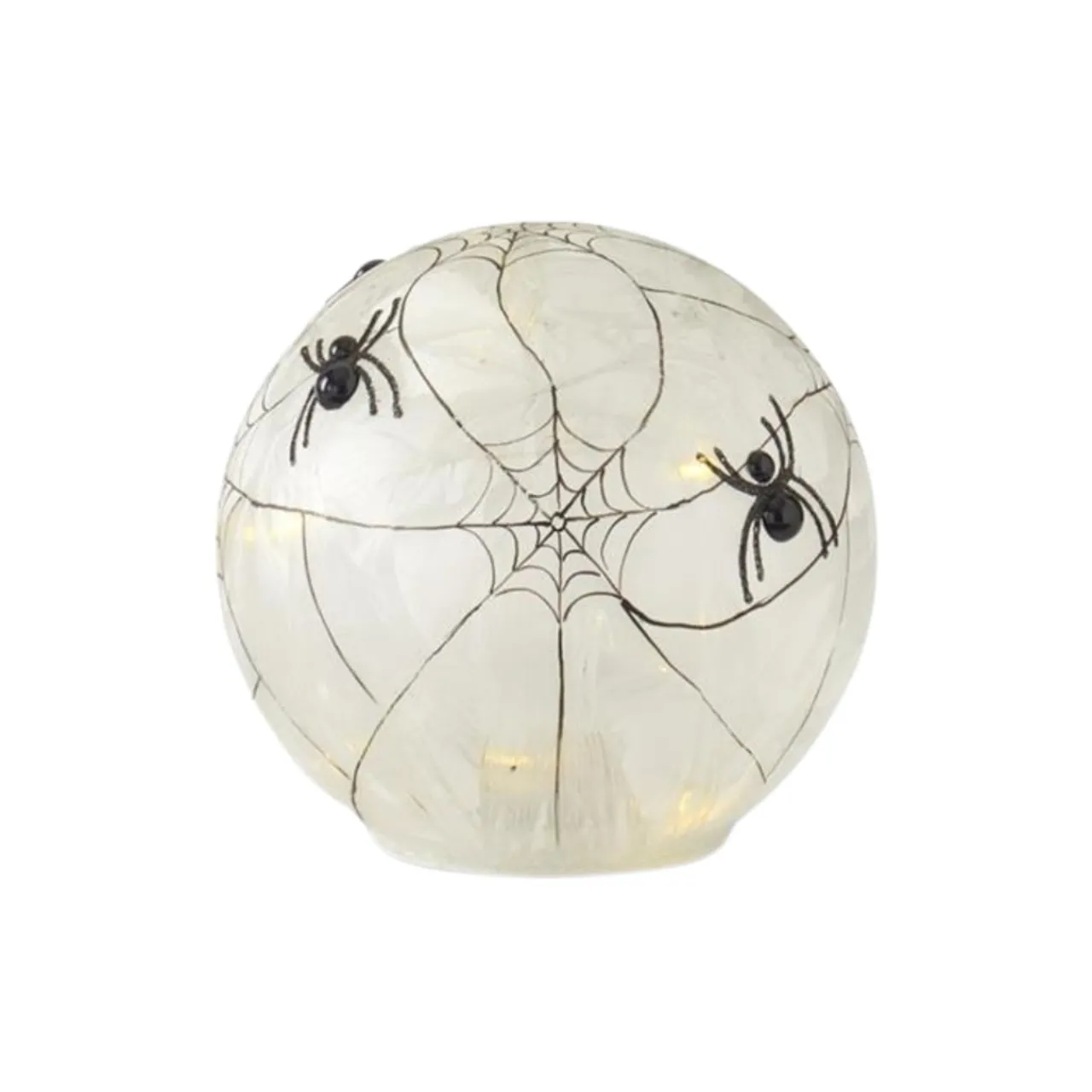 Medium Frosted Glass LED Spider Web Globe with Timer< Outlet