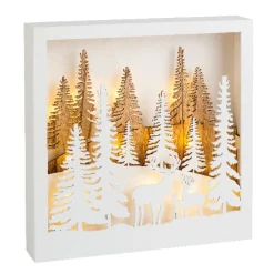 Micro LED Forest Deer Shadow Box - The Christmas Loft<Lumineo Fashion