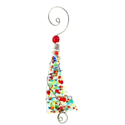 Mini Crushed Glass Tree Ornament - Bright< New