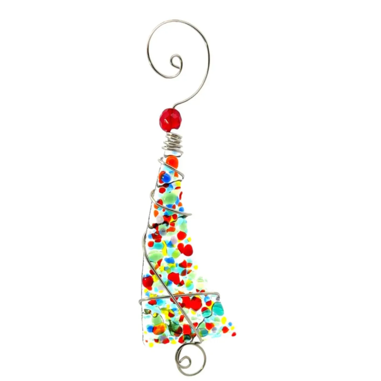 Mini Crushed Glass Tree Ornament - Bright< New