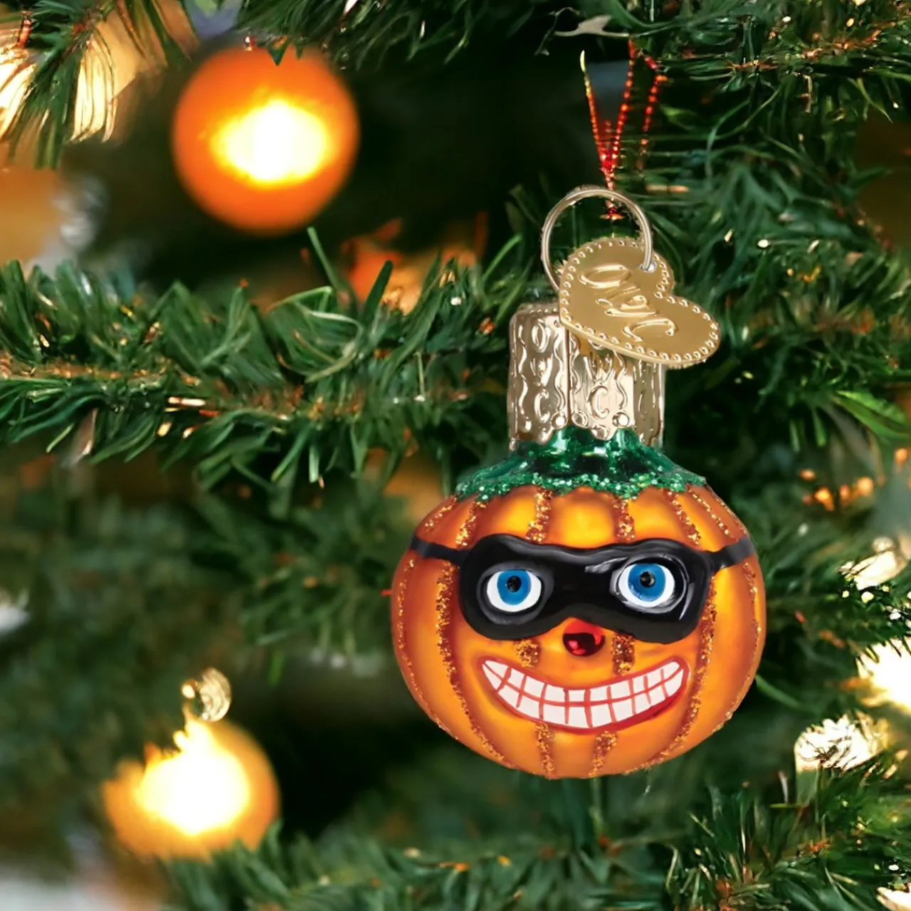 Mini Masked Pumpkin Ornament<Old World Glass Outlet