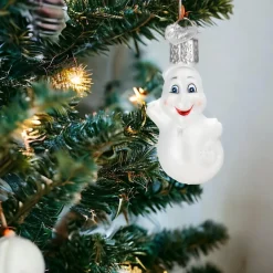 Mini Smiling Ghost Ornament<Old World Glass Hot