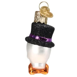 Mini Top Hat Skull Ornament<Old World Glass New