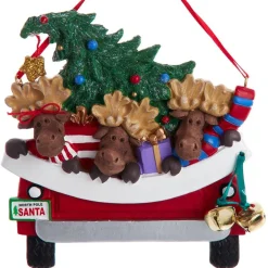 Moose Family of Three in Car Personalized Ornament - 3 Names Hand Personalized<Kurt Adler Outlet