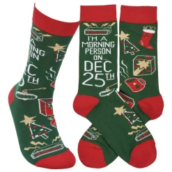 Morning Person On Dec 25th Socks< New