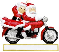 Motorcycle Christmas Couple Ornament For Personalization< Hot