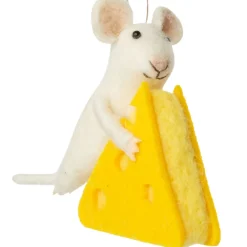 Mouse Holding A Wedge Of Cheese Ornament< Discount
