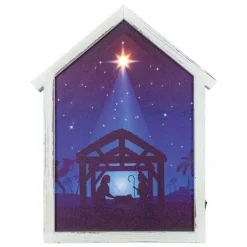 Night Miracle In The Manger LED Canvas - The Christmas Loft< Best