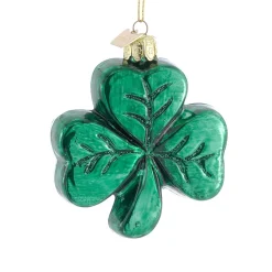 Noble Gems Blown Glass Shamrock Ornament 3.25"<Kurt Adler New