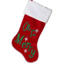 Oh So Merry Velvet Christmas Stocking - The Christmas Loft< Hot