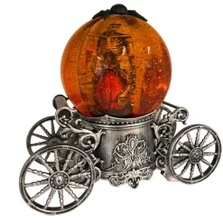 Orange B/O Lighted Halloween Spinning Water Globe w/ Rotating Figurine< Clearance