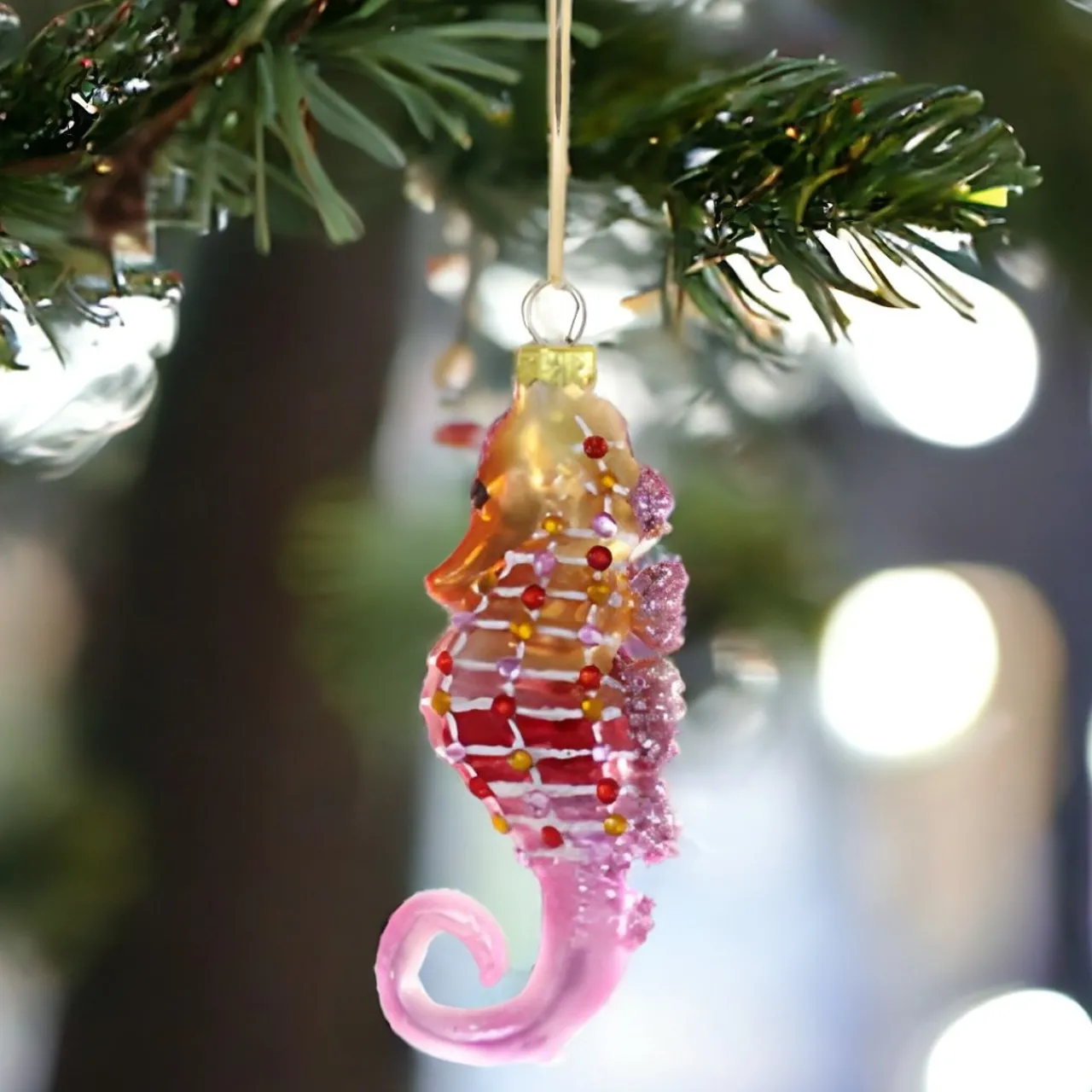 Orange/Pink Deep Sea Seahorse Ornament<Cody Foster & Co. Fashion