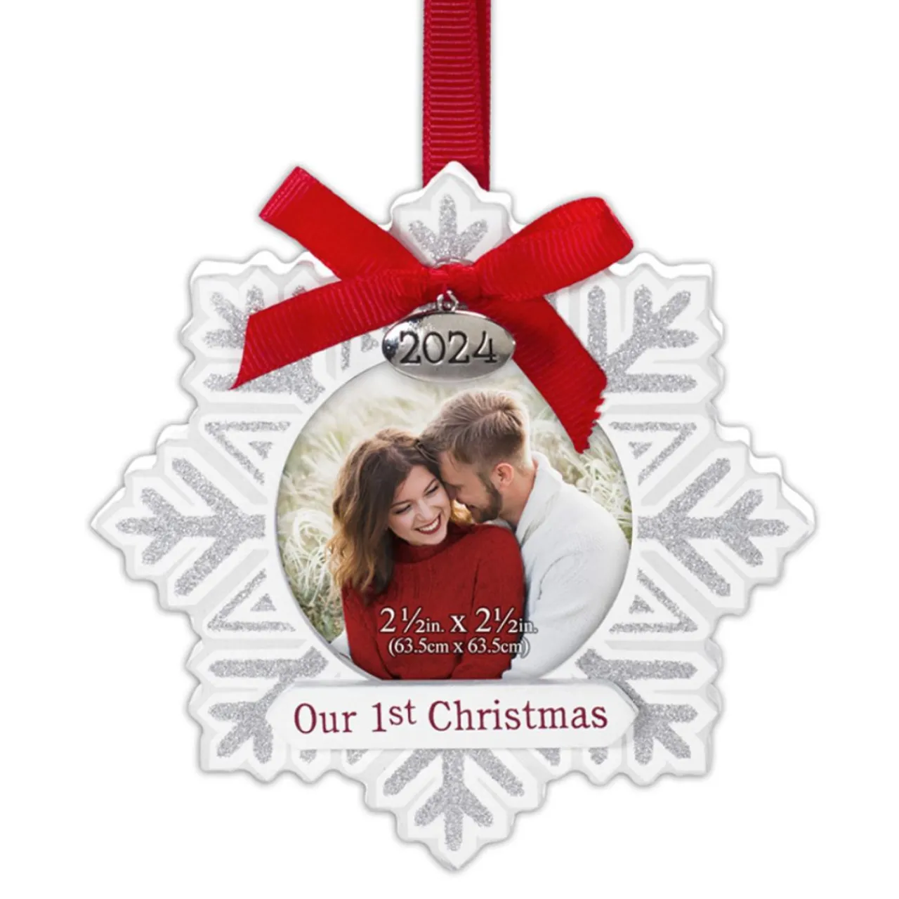 Our First Christmas 2024 Snowflake Frame Ornament< Clearance