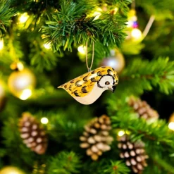 Owl Wood Bird Ornament< Clearance