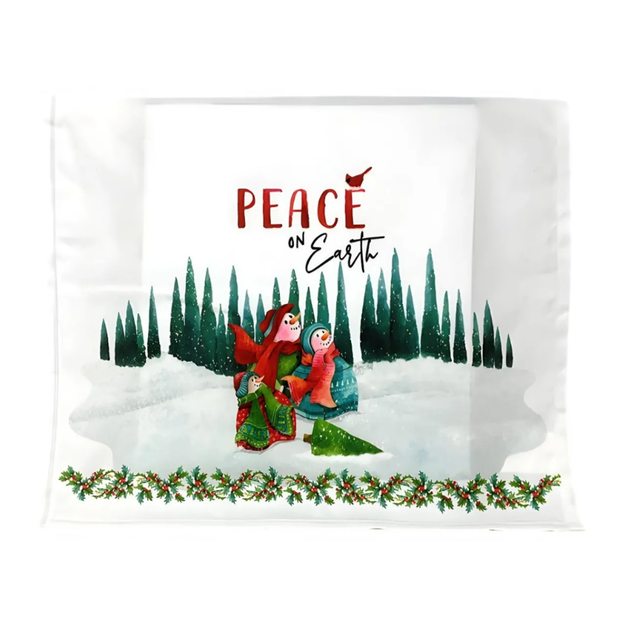 Peace On Earth Snowman Tea Towel< Outlet