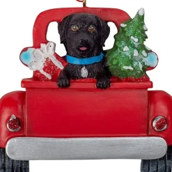 Personalized Black Labrador In Back Of Truck Ornament | The Christmas Loft<Kurt Adler Outlet