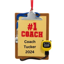 Personalized Coach Clipboard Ornament<Kurt Adler Outlet