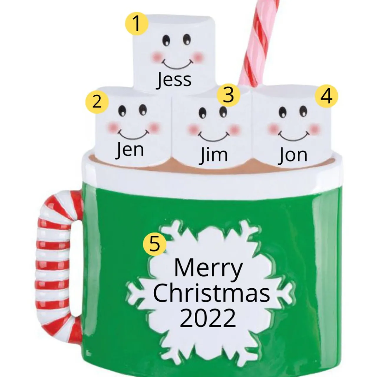 Personalized Family Of 4 Hot Cocoa Ornament | The Christmas Loft< Fashion