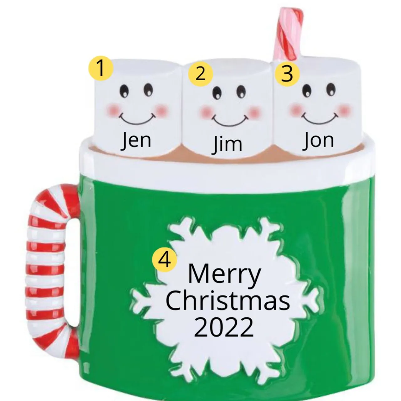 Personalized Family Of 3 Hot Cocoa Ornament | The Christmas Loft< Hot