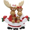 Personalized Moose Family of 4 with Banner Ornament - The Christmas Loft< Discount