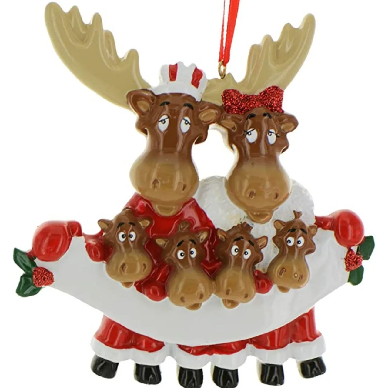 Personalized Moose Family Of 6 Ornament< Best