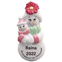 Personalized Pink Grandmas First Christmas Ornament< New