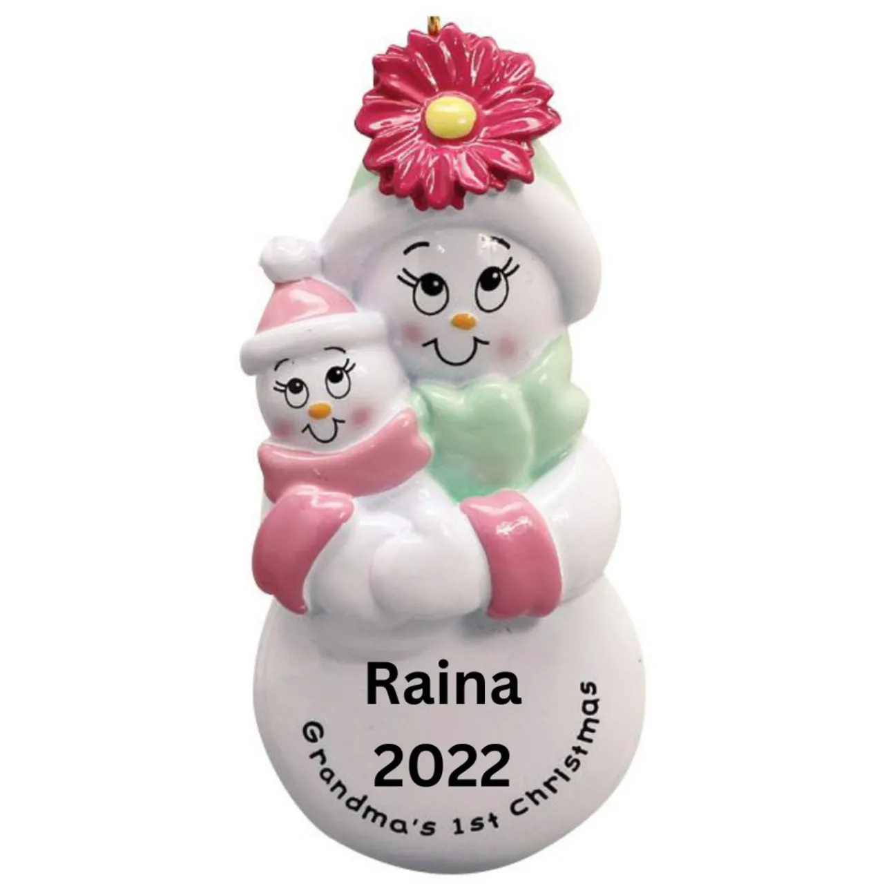 Personalized Pink Grandmas First Christmas Ornament< New