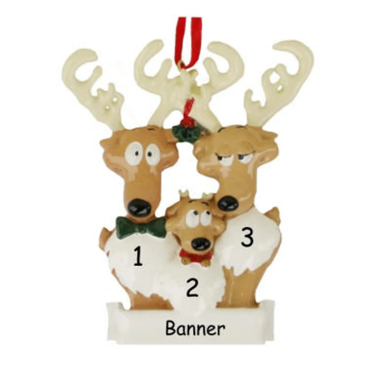 Personalized Reindeer Family of 3 Ornament - The Christmas Loft< Best
