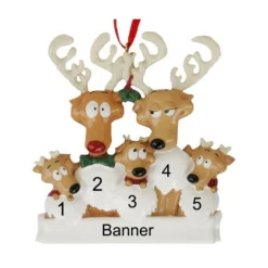 Personalized Reindeer Family of 4 Ornament - The Christmas Loft< Clearance