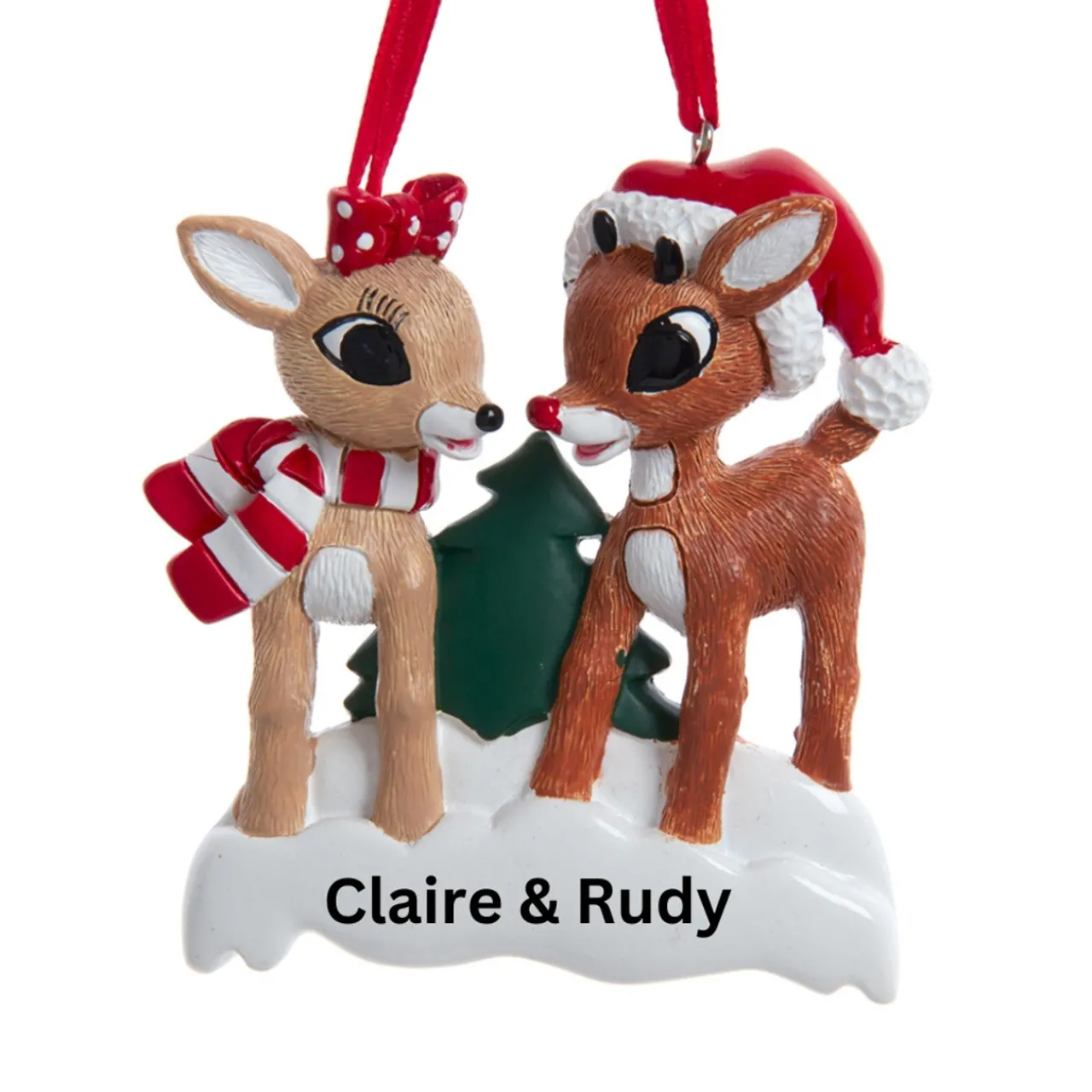 Personalized Rudolph The Red Nose Reindeer & Clarice Ornament<Kurt Adler Clearance