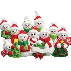 Personalized Snow Family of 10 Ornament | The Christmas Loft< Clearance