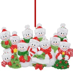 Personalized Snow Family of 11 Ornament< Outlet