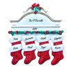 Personalized White Mantle with 8 Red Stockings Ornament - The Christmas Loft< Hot
