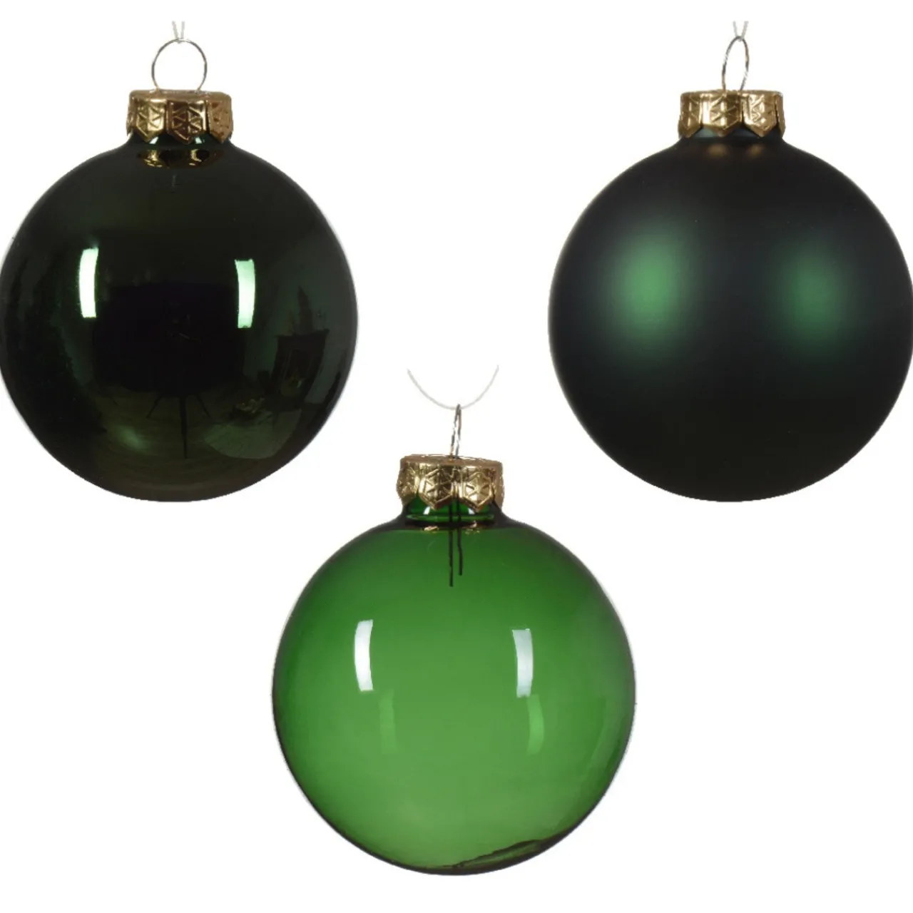 21 Piece Pine Green Glass Ball Ornament Set< Fashion