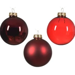 21 Piece Red Glass Ball Ornament Set< Best