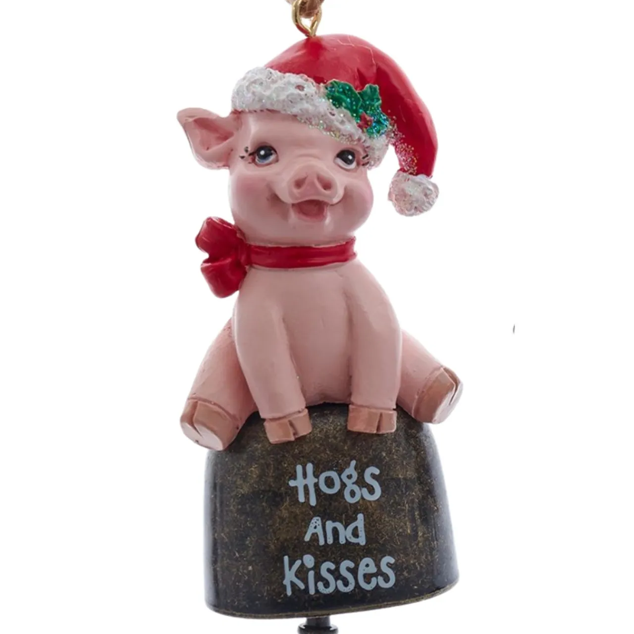 Pig On Bell with "Hogs and Kisses" Ornament<Kurt Adler Sale