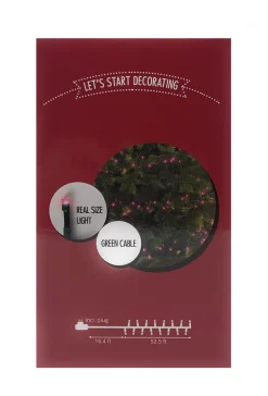 750 PINK LED Bulbs, Christmas Lights Strand on GREEN wire 53 Feet<Lumineo Discount