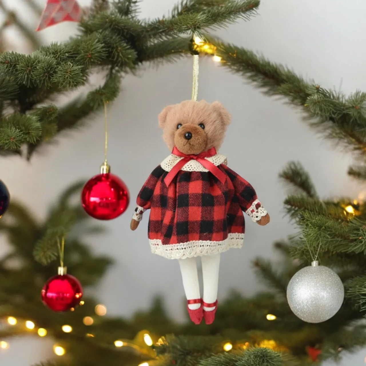 Plush Girl Bear Ornament< Hot