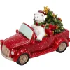 Polar Bear Driving Red Truck Figurine - The Christmas Loft< Outlet