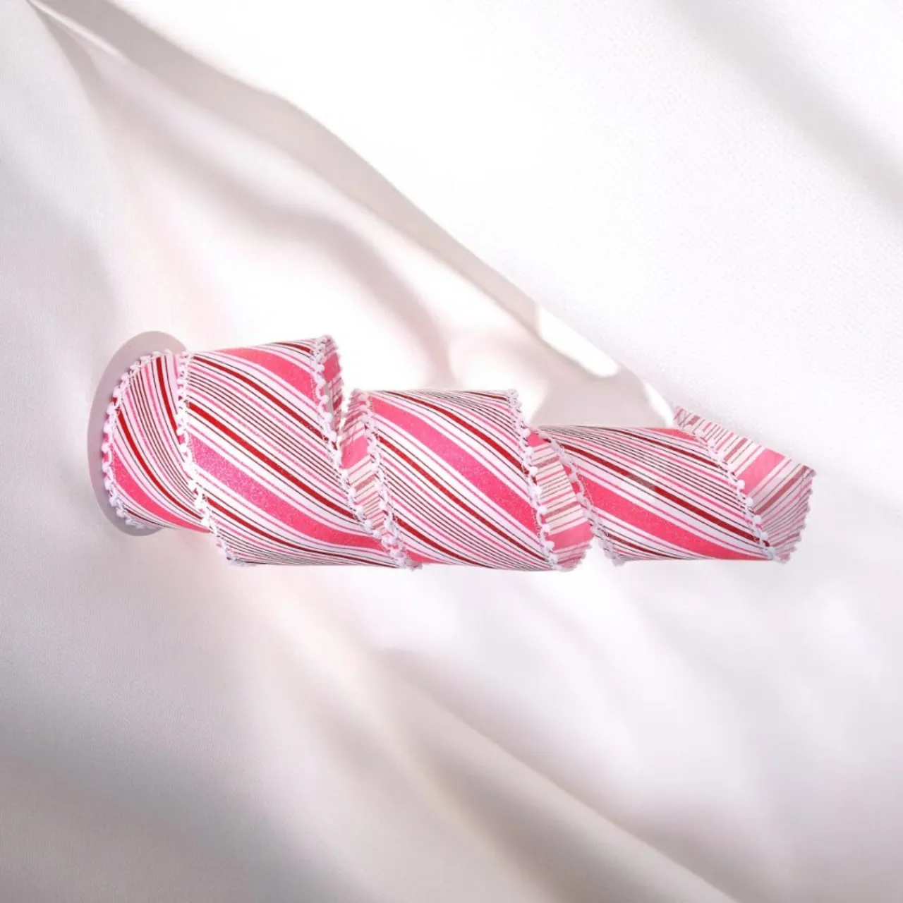 Pom Pom Edge Candy Stripe Wired Ribbon< Online
