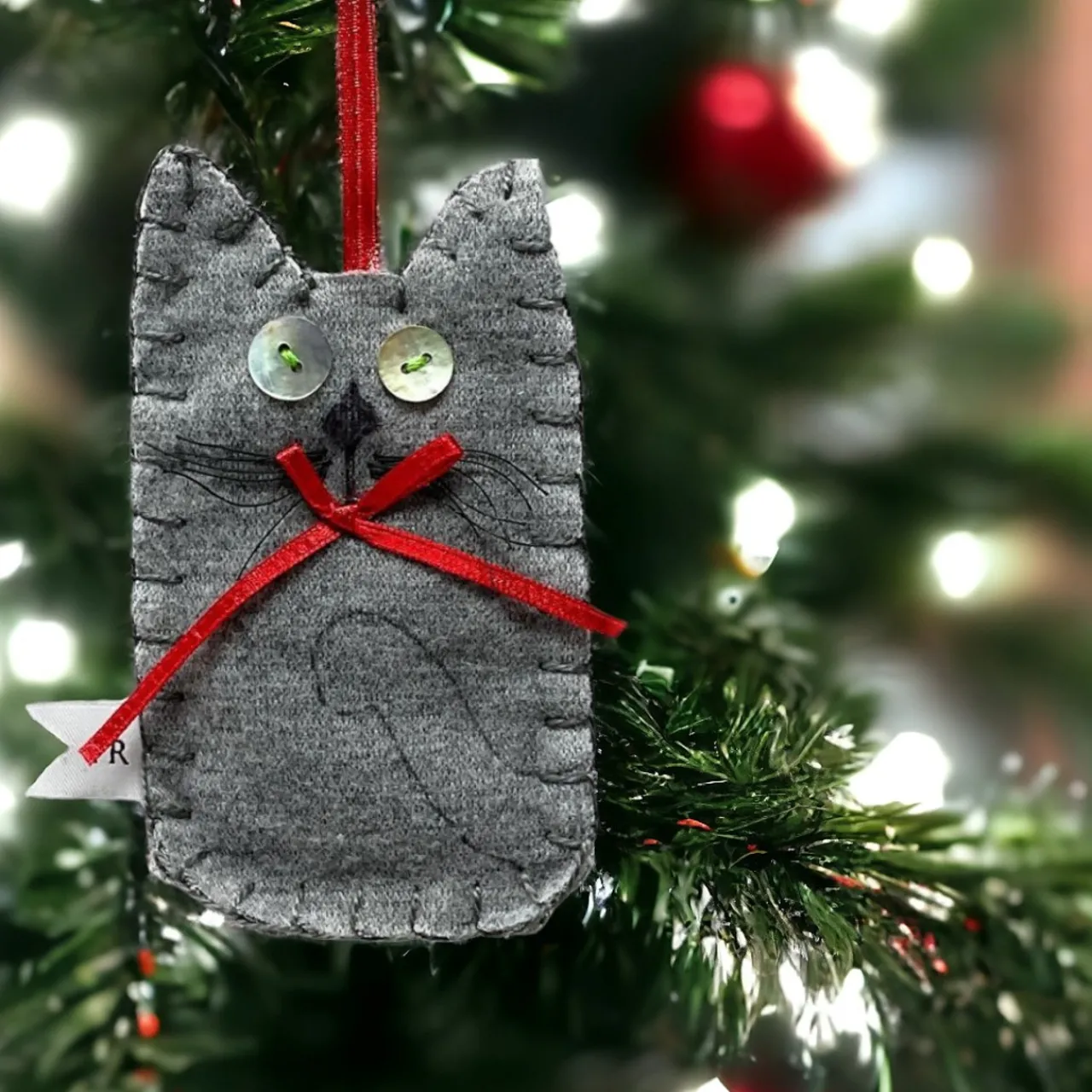 Handmade Painted Cat Ornament<Priscilla Racki Online
