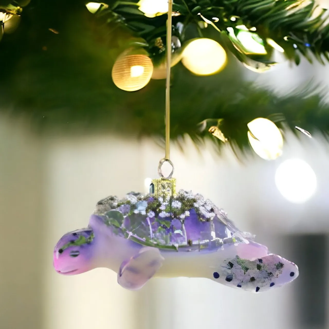 Purple/Green Deep Sea Turtle Ornament<Cody Foster & Co. Hot