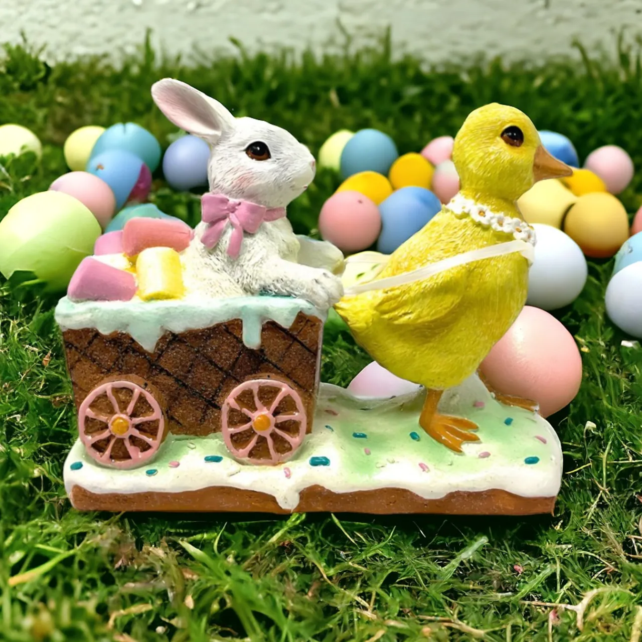 7" Duckling Pulling Easter Cart< Online