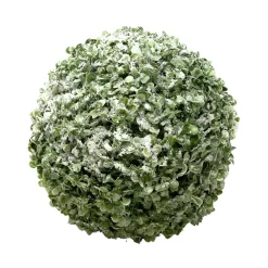 10" Iced Boxwood Kissing Ball Decor< Outlet