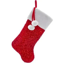 20" Red Sequined Christmas Stocking<Kurt Adler Sale
