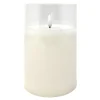 5.9" Warm White Flame LED Pillar Candle, Glass Canister<Lumineo Clearance