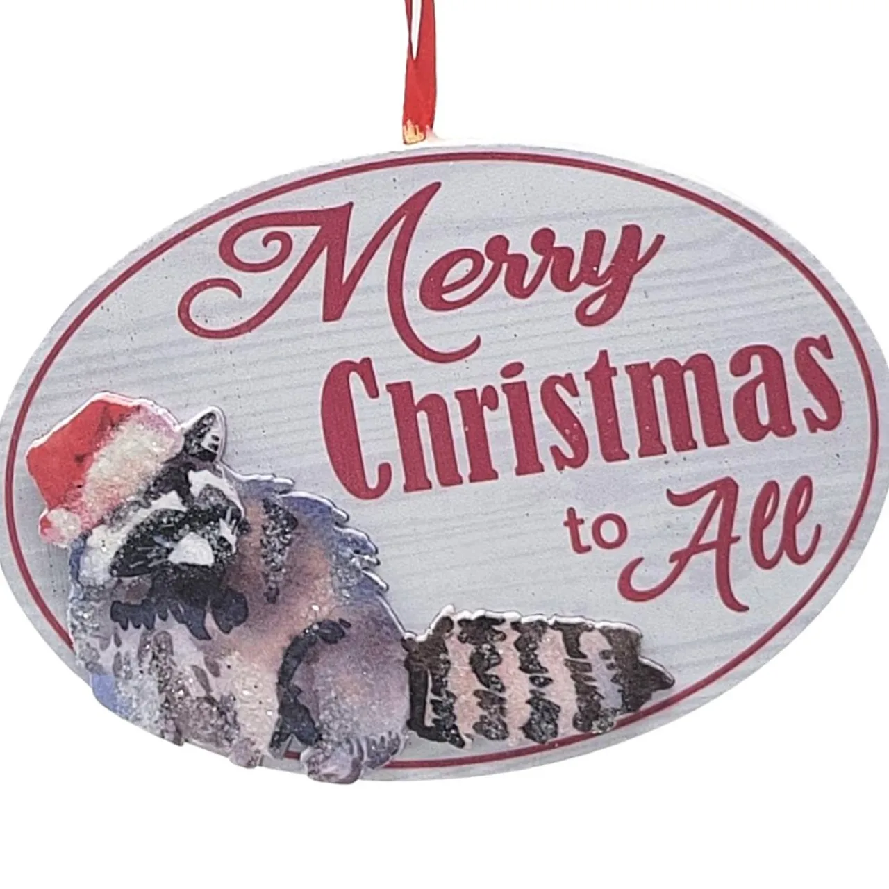 "Merry Christmas To All" Woodland Animal Sign Ornament<Kurt Adler Online