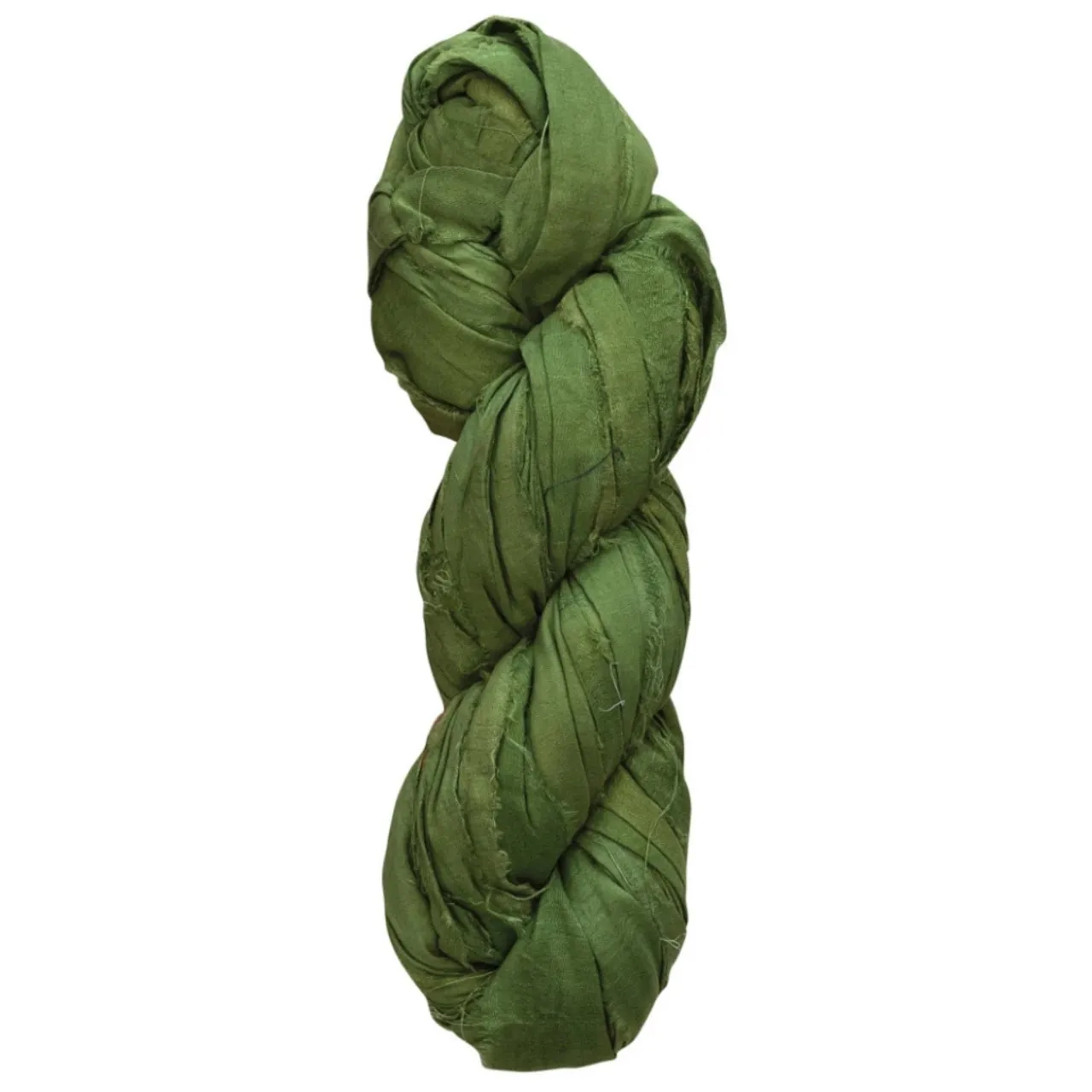 Recycled Torn Green Silk Ribbon< Fashion