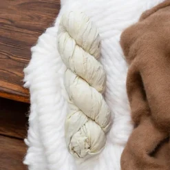 Recycled Torn Ivory Silk Ribbon< New