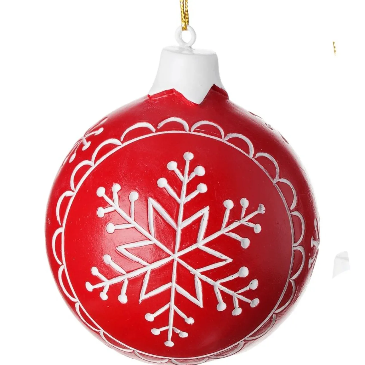 Red & White Snowflake Ball< Clearance